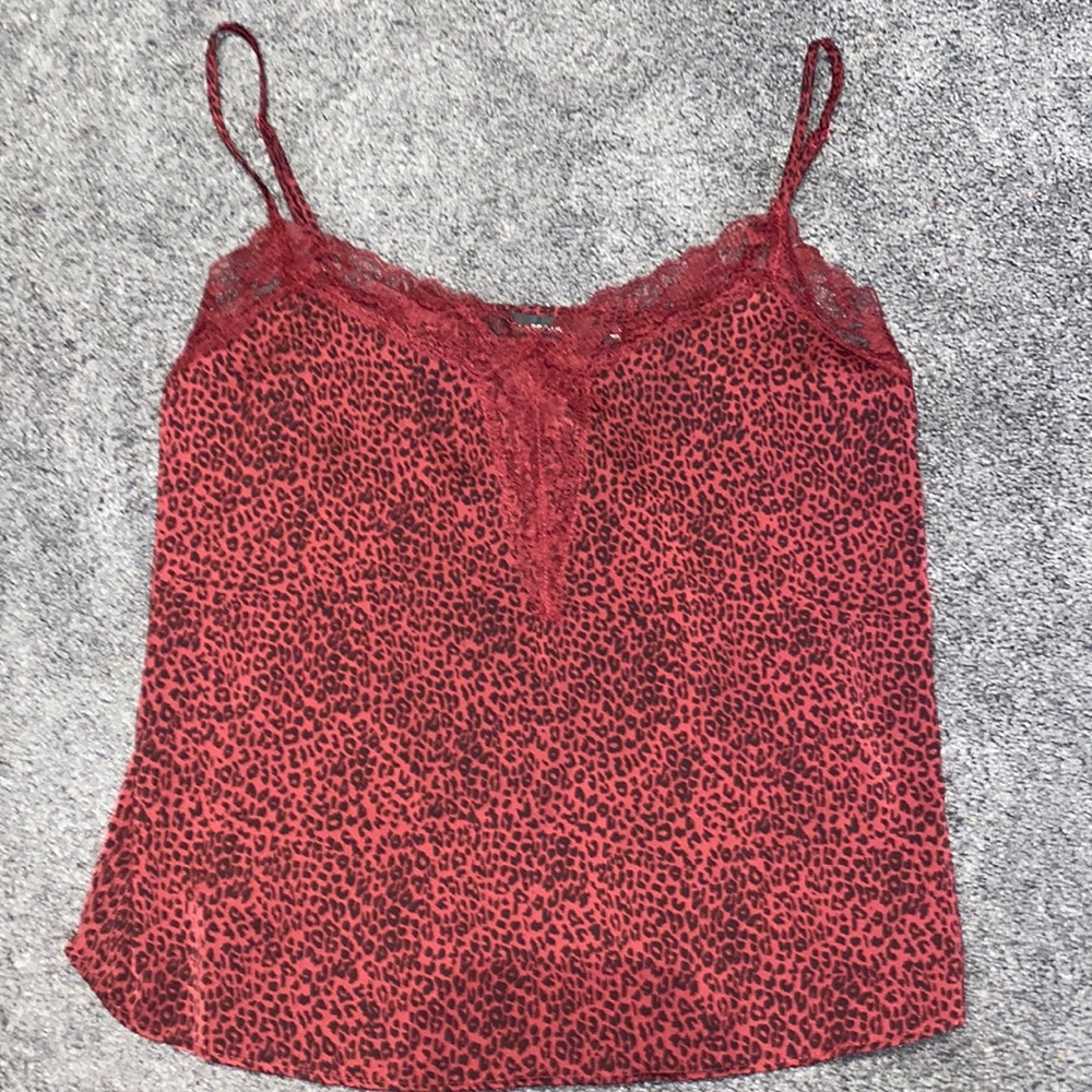 Cheetah Print Blouse with Lace Trim